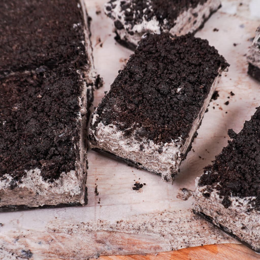 Sliced Oreo sandwiches