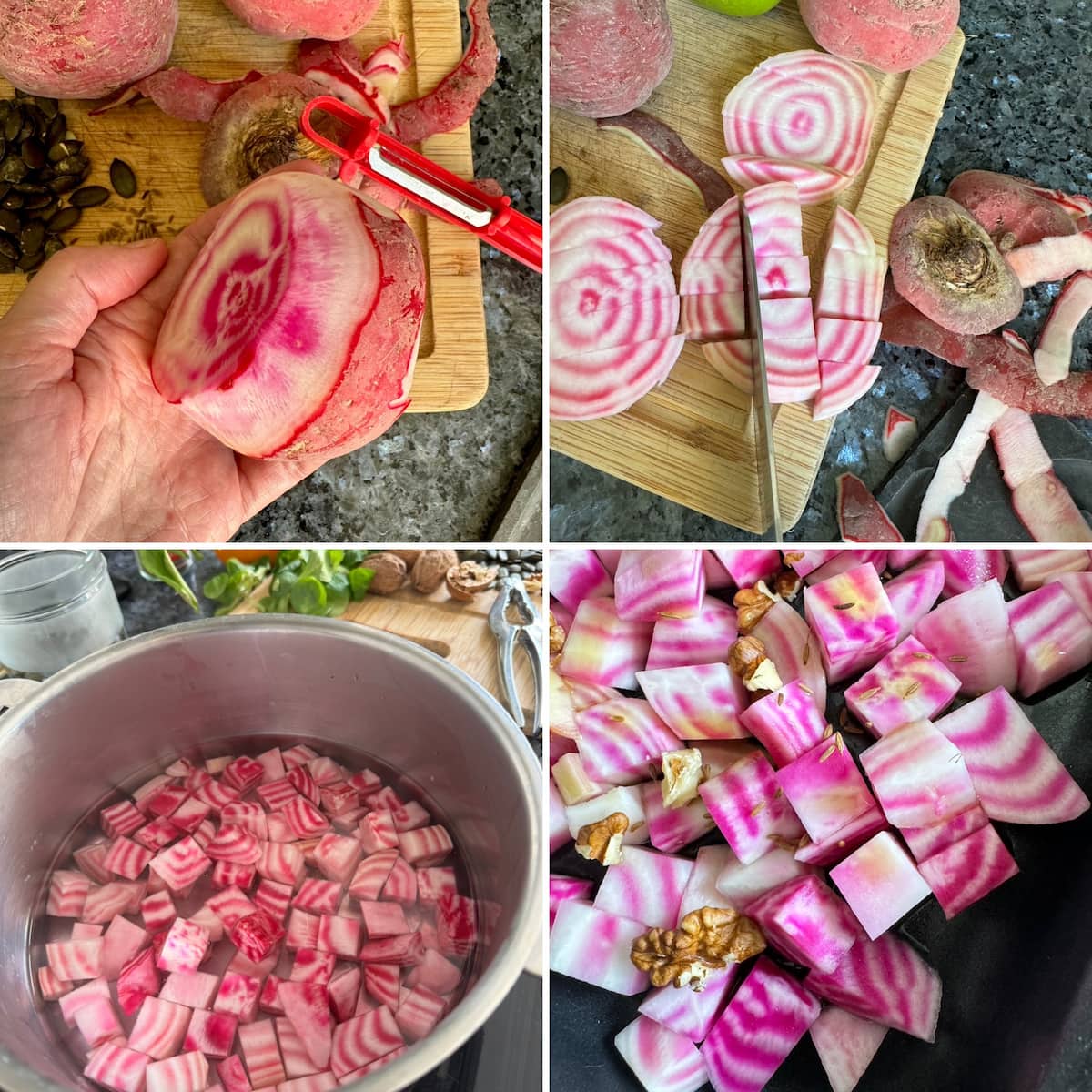 Steps to roast beetroot for salad