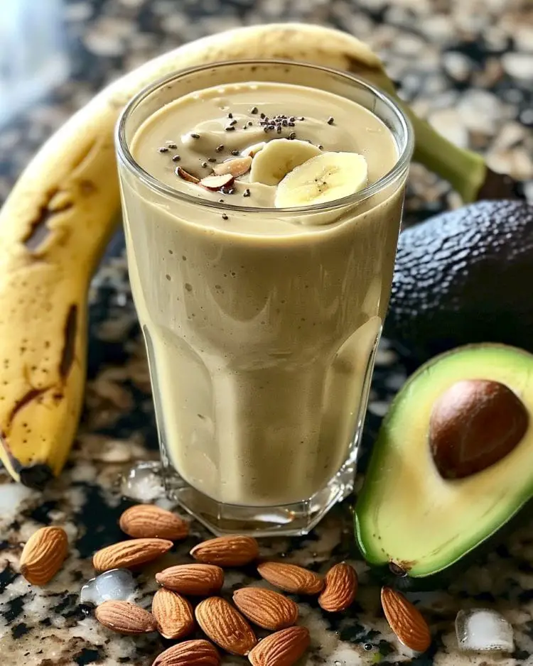Almond, Banana, Avocado Smoothie with Honey