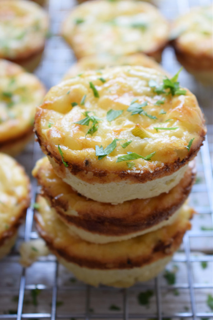 Delicious mini quiche stacked up
