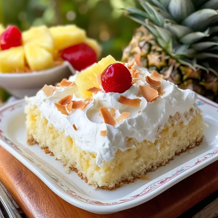 Piña Colada Poke Cake