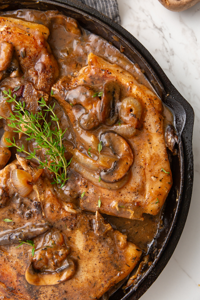 Salisbury Pork Chops with mushroom gravy