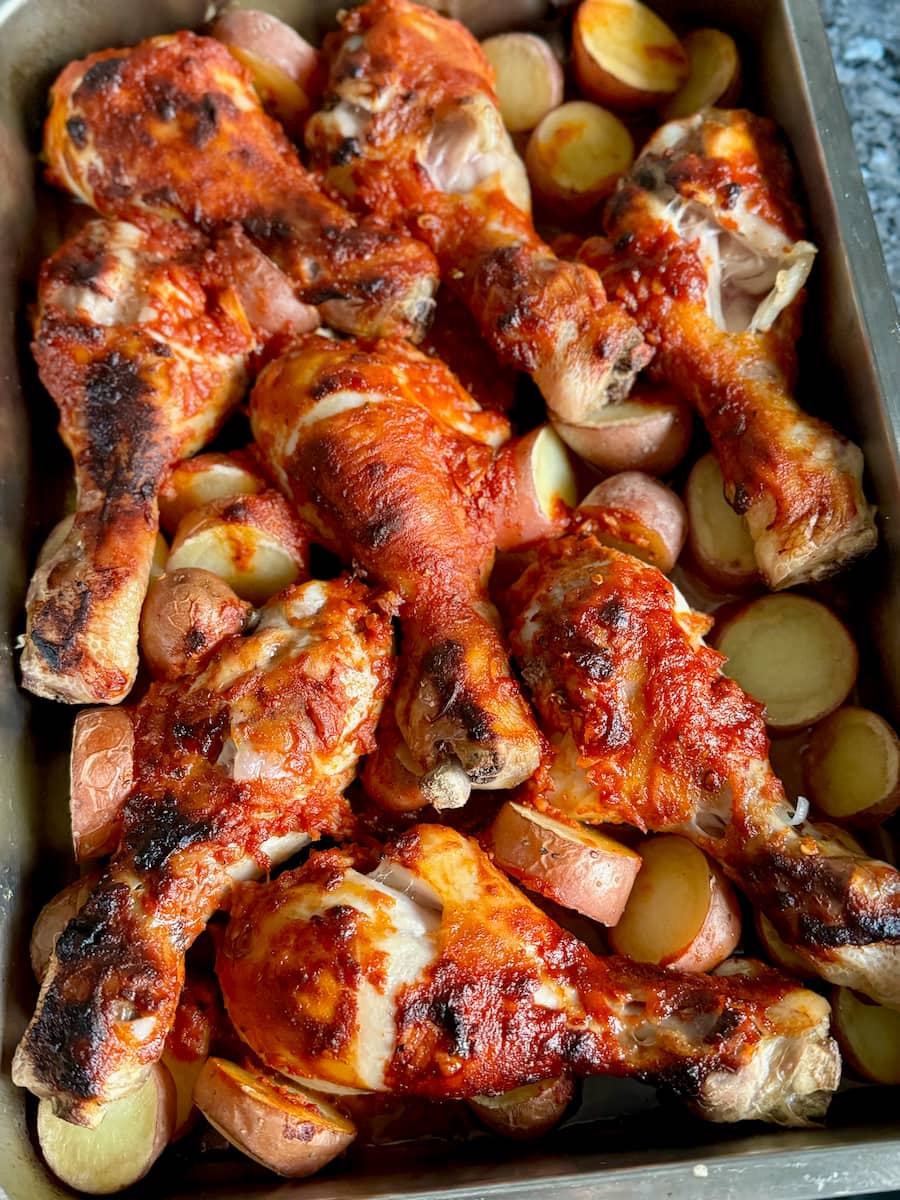 Chicken drumsticks in BBQ marinade