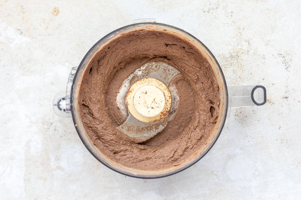 Chicken liver pâté in food processor.