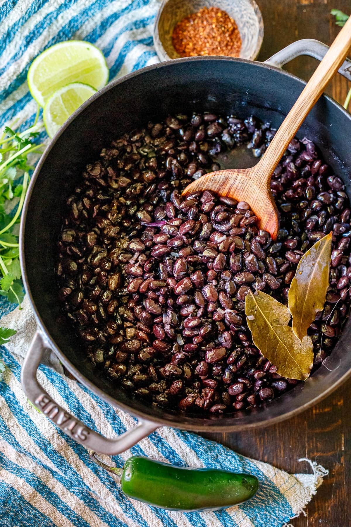 Learn how to cook dry black beans from scratch.