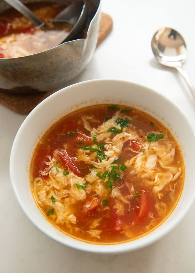 Japanese Tomato and Egg Drop Soup