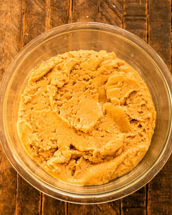 Final mixing step for zucchini bread batter.
