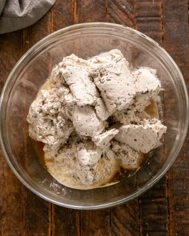 Mix Softened Ice Cream with Kahlua & Brandy