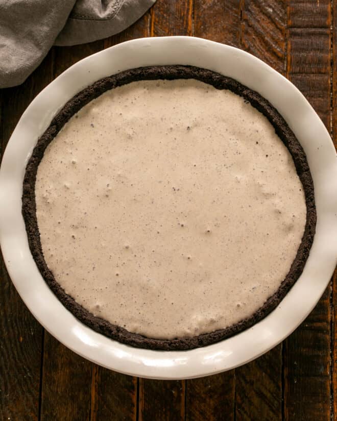Spread Ice Cream in Crust. Freeze.