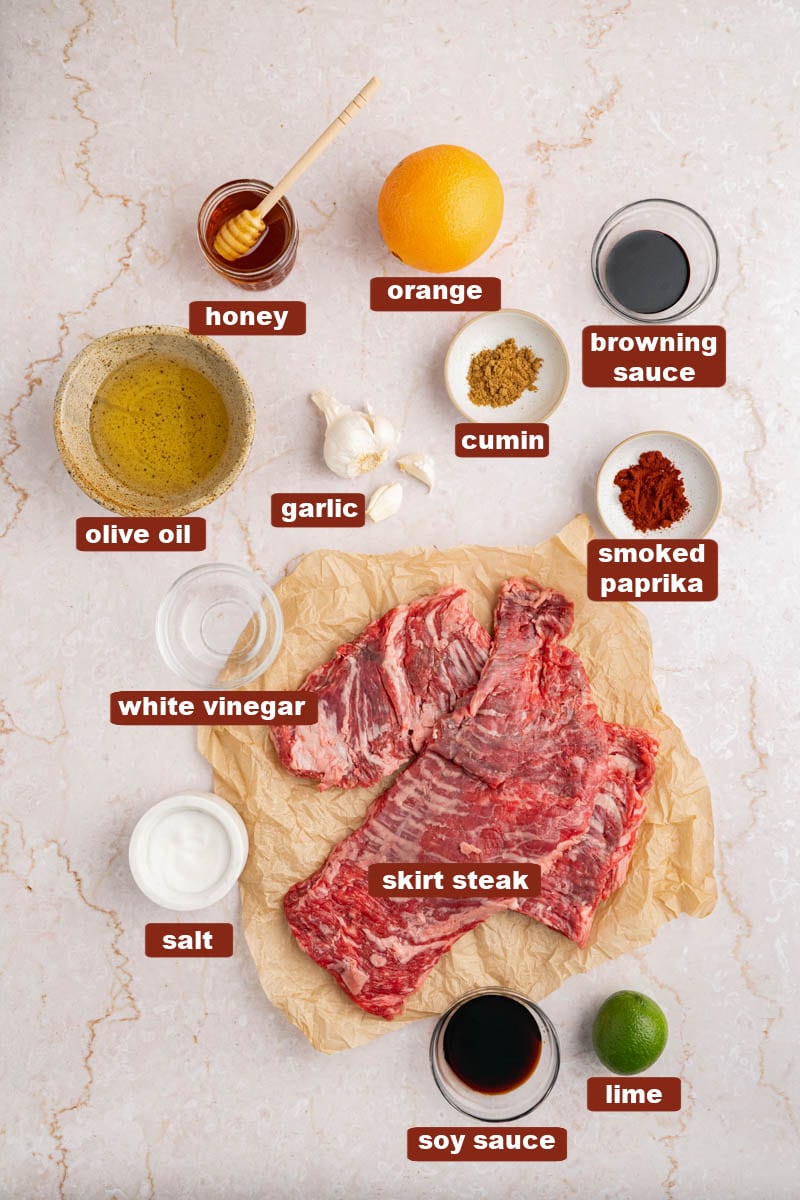 Ingredients for skirt steak