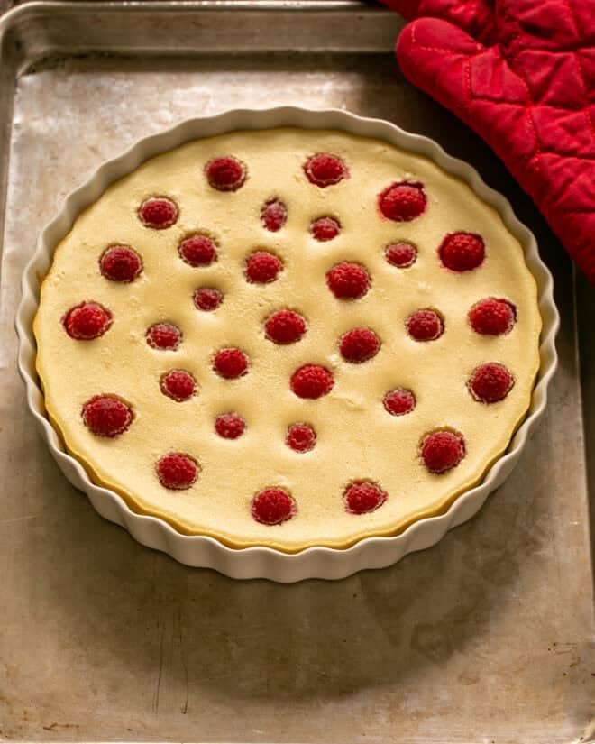 Make custard mix in the blender.