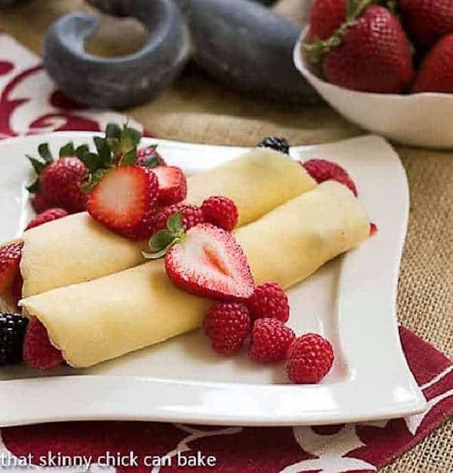 Brown Butter Crêpes with Berry and Cheesecake Filling