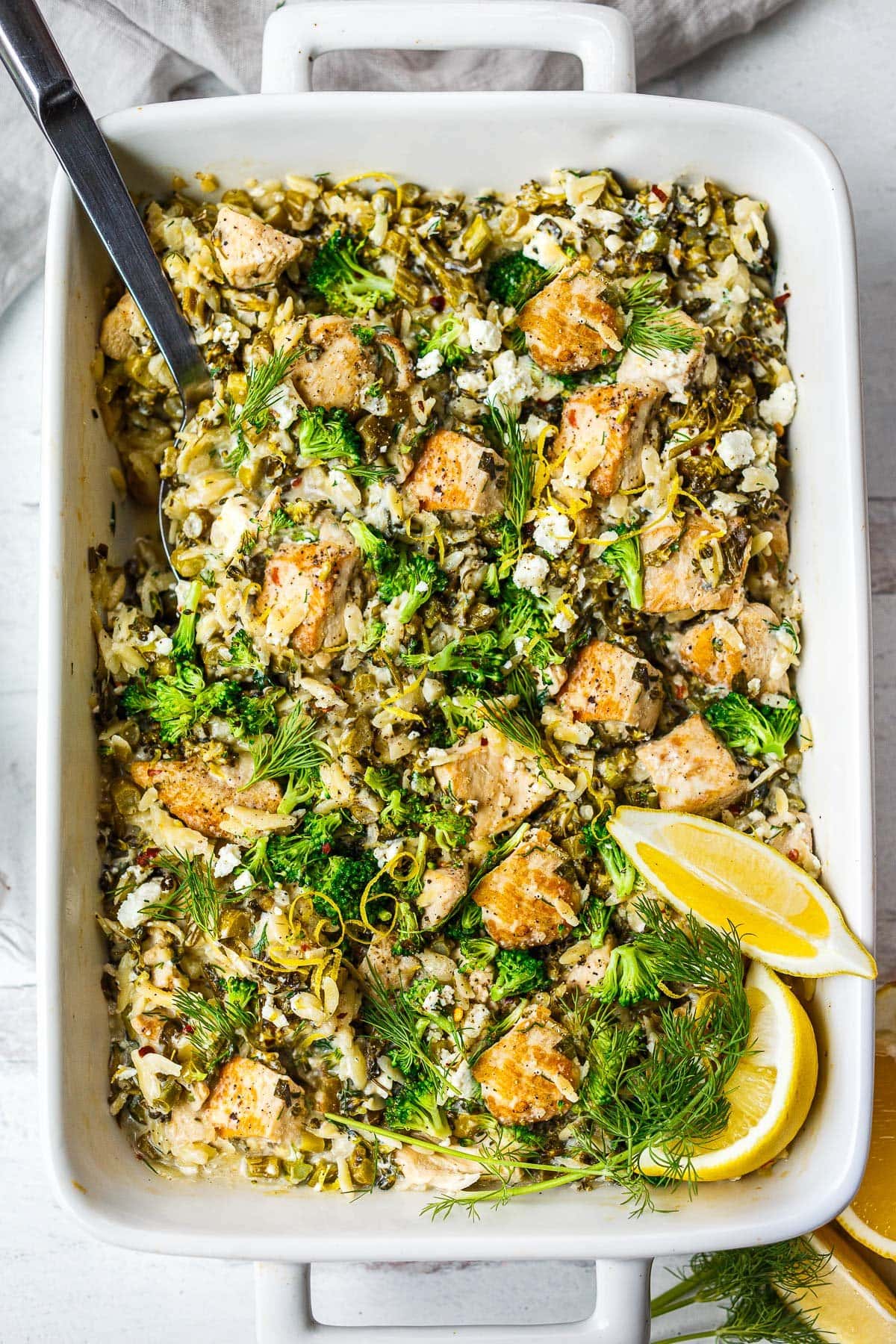 Delicious Broccoli Chicken Orzo Bake