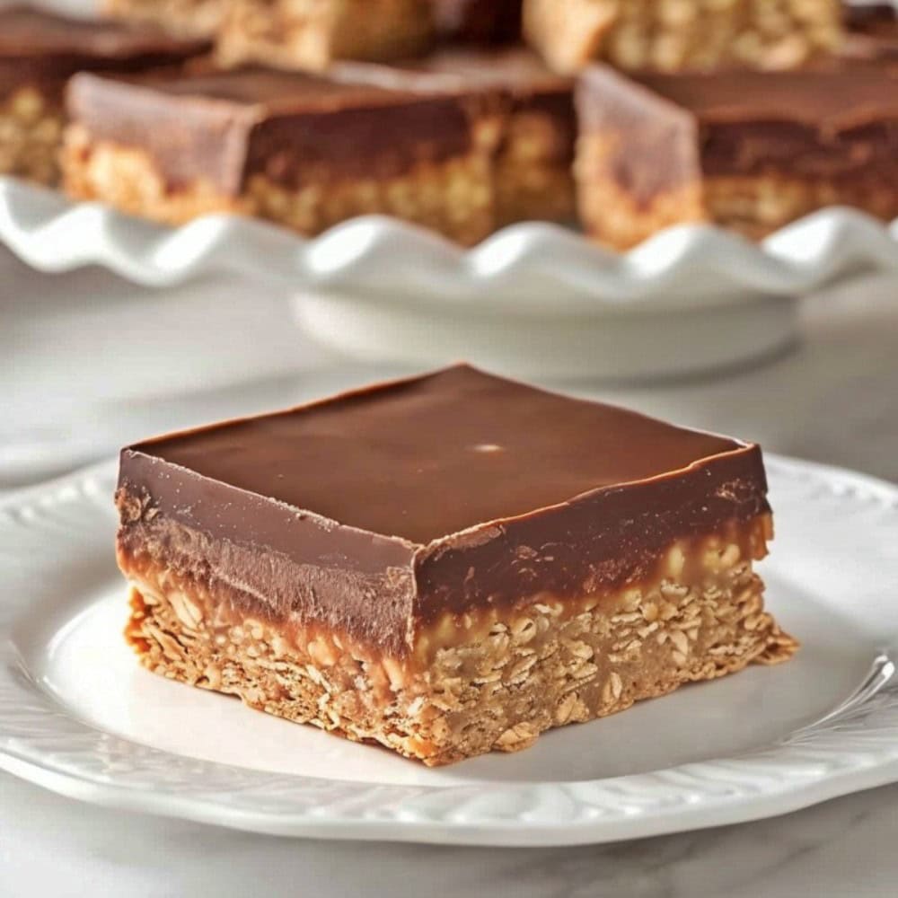 Oh Henry bar on a plate.