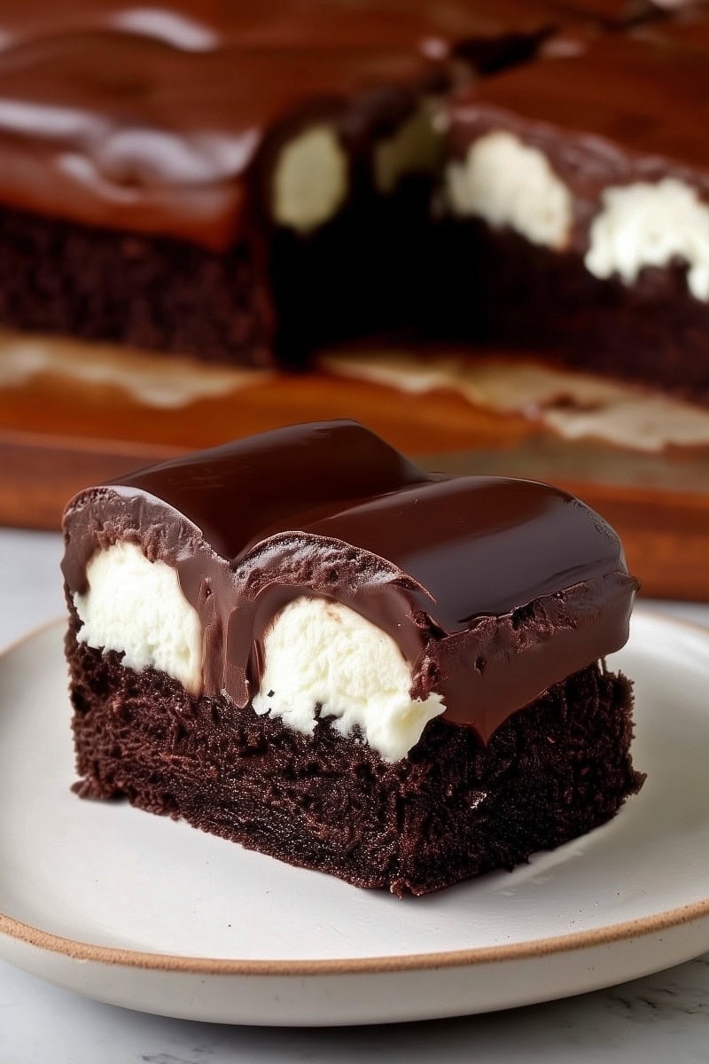Freshly baked Chocolate cake in a pan.
