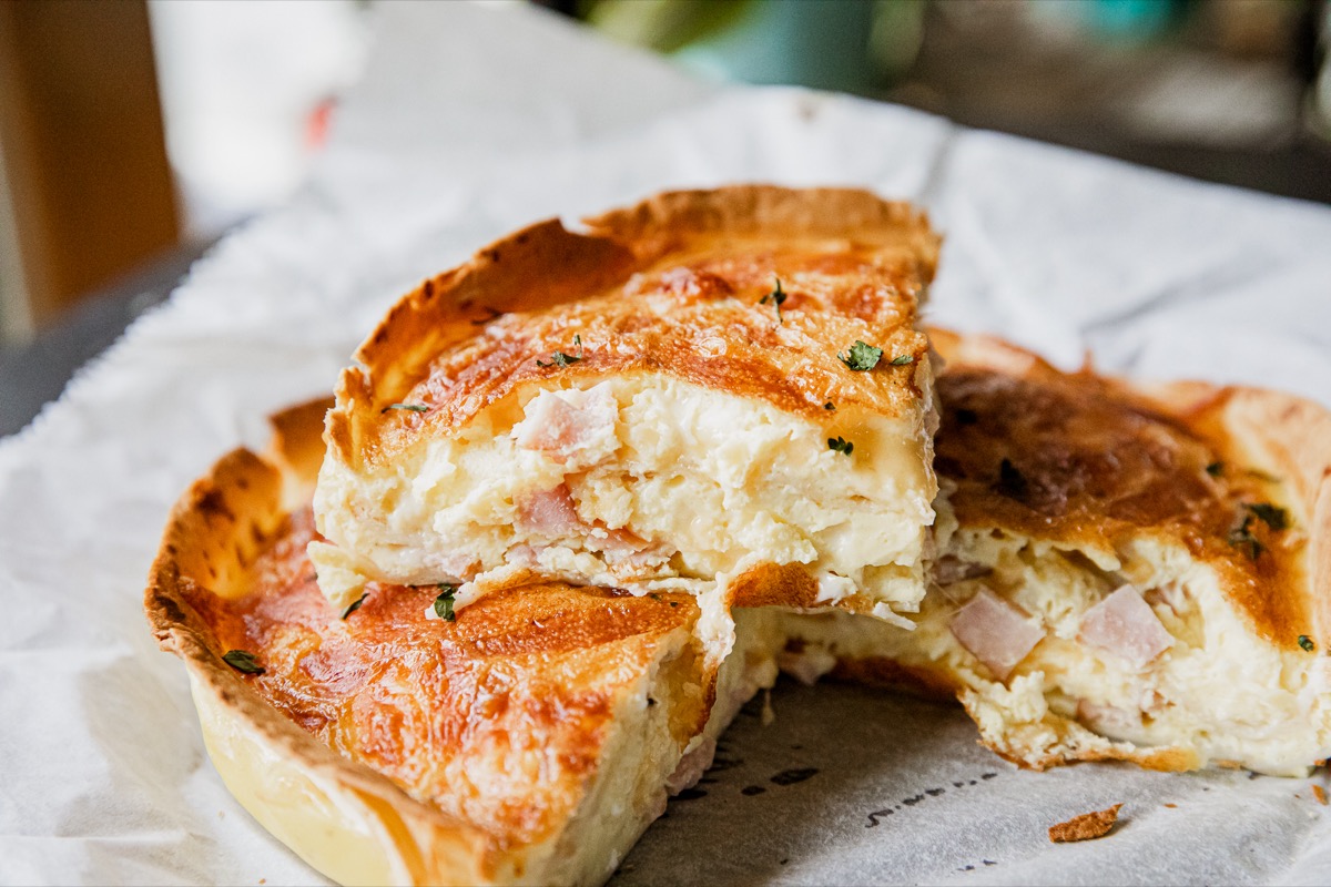 Ham and Cheese Tortilla Quiche