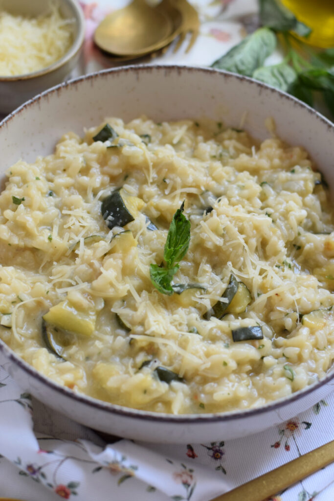 Zucchini Risotto in a bowl