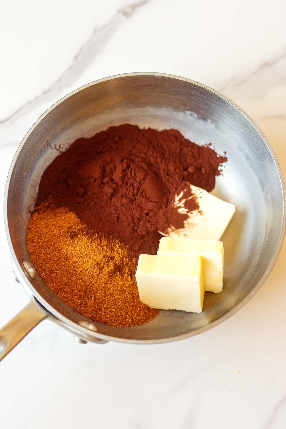 Melting ingredients for the no-bake cookies