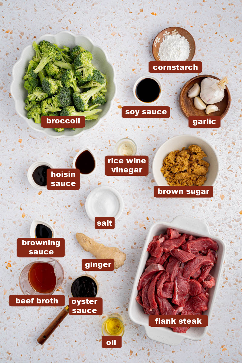 Ingredients for Beef and Broccoli Stir Fry