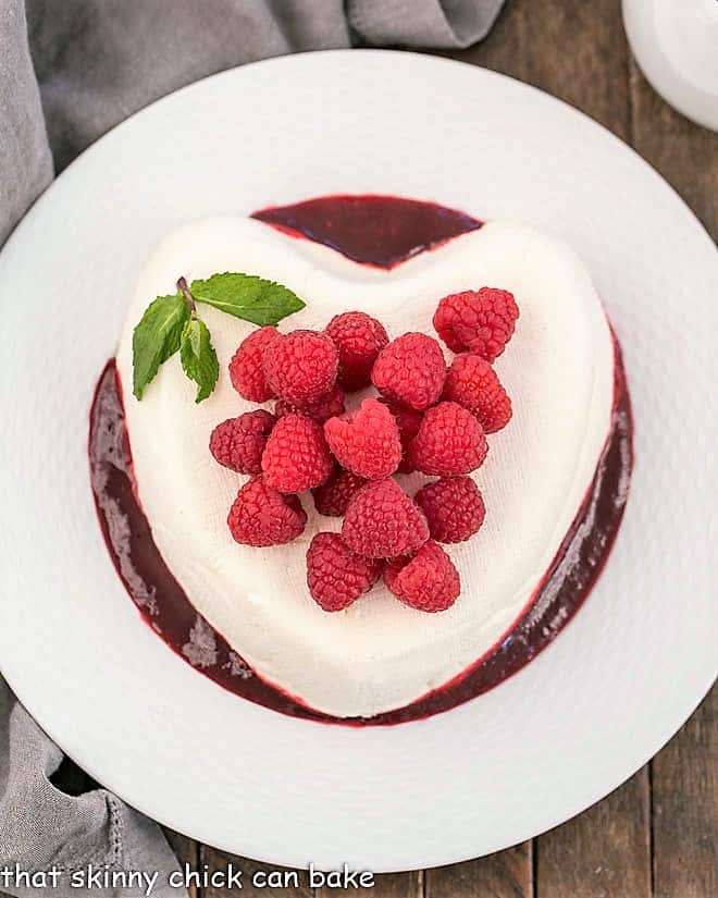 Coeur a la Creme with Raspberry Sauce